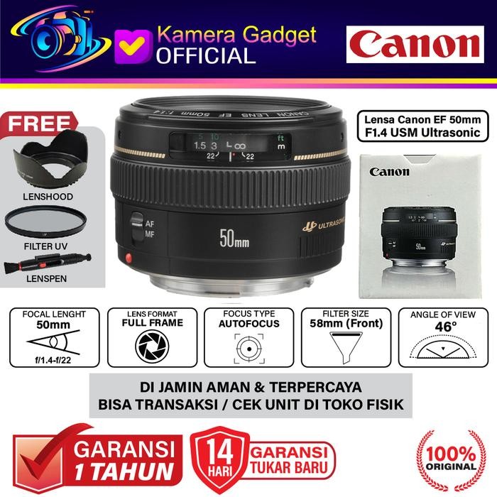 Canon EF 50mm f1.4 USM Ultrasonic Motor Lens / Lensa Canon EF 50 mm f/1.4 USM