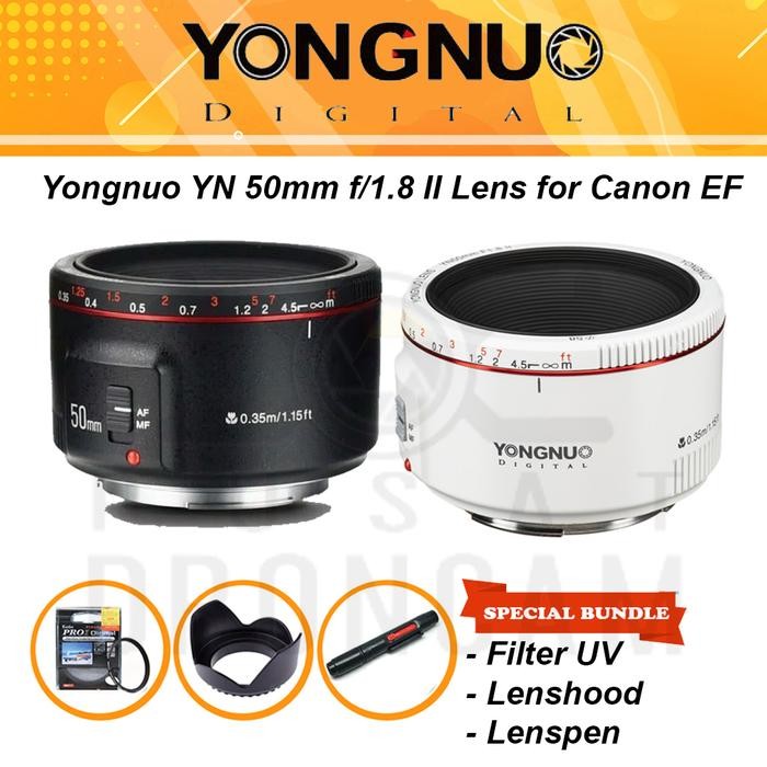 LENSA YONGNUO YN 50MM F1.8 MARK II PAKET BONUS / LENSA FIX YN 50MM