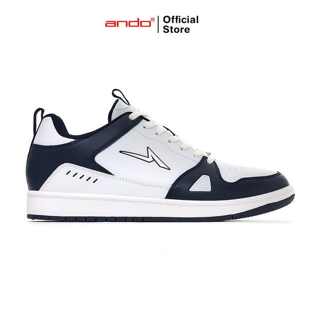 Ando Official Sepatu Sneakers Teragos Pria Dewasa - Putih/Biru Tua