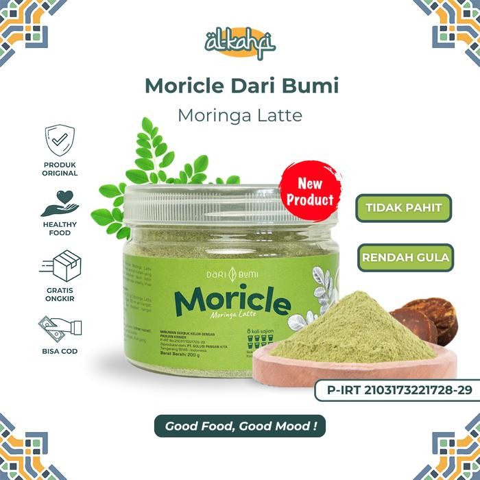 

New Moricle Moringa Latte 200 Gram Dari Bumi Minuman Serbuk Daun Kelor Bubuk