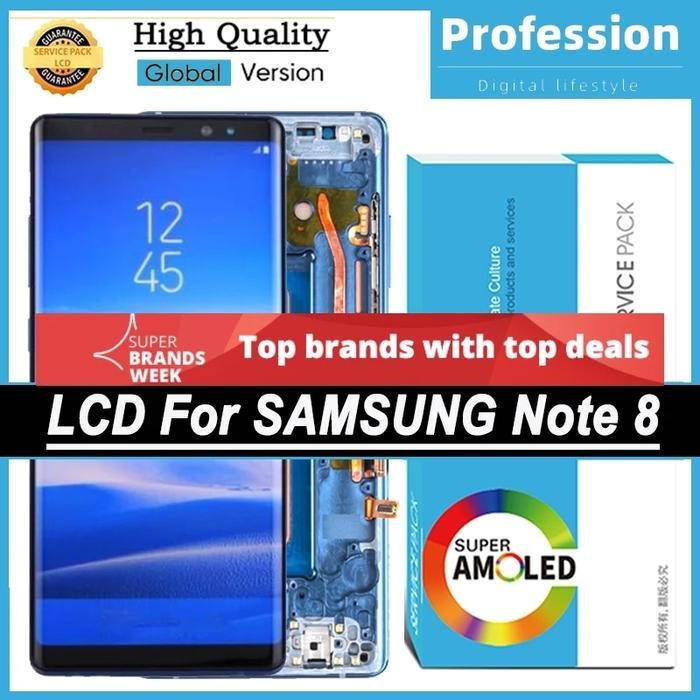 6.3 Display with frame for Samsung Note 8 N9500 N9500F LCD Touc