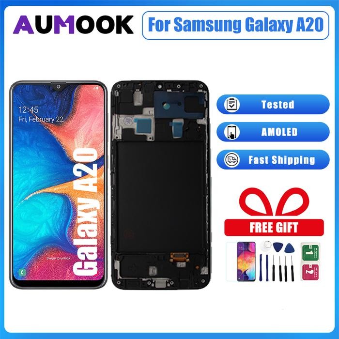Super AMOLED For Samsung Galaxy A20 LCD Display Screen With Frame