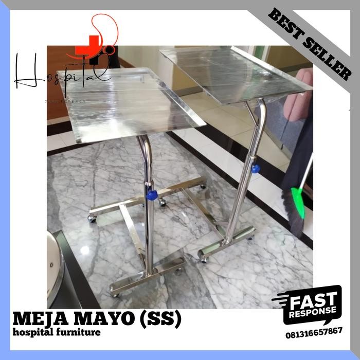 Meja Mayo Stainless / Meja Makan Pasien