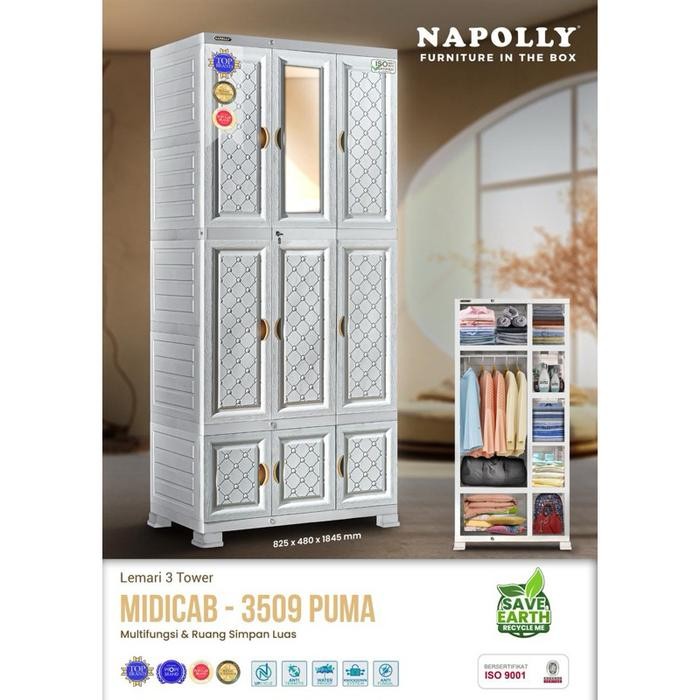 Lemari Plastik Jumbo Napolly 3 Pintu Dicab 3509