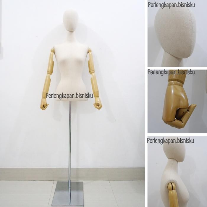Terbaru Manekin Tangan Kayu Kepala Foam