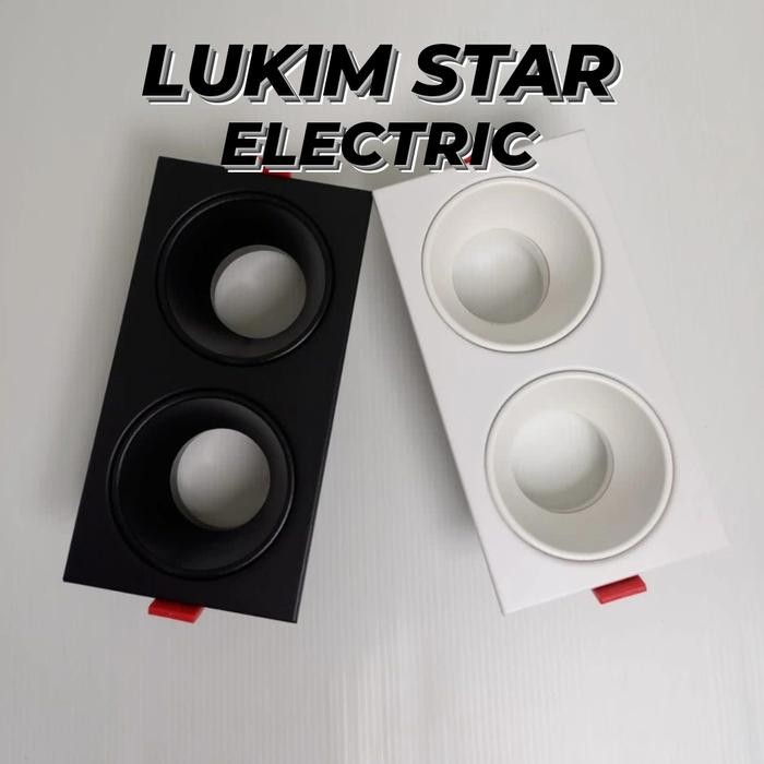 Kap Lampu Downlight 2 gang mr16/Kap Spotlight Sorot 2Gang Kap MR16