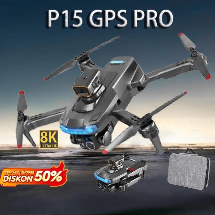 P15 GPS Drone kamera jarak jauh fotografi udara profesional murah dual camera drone premium