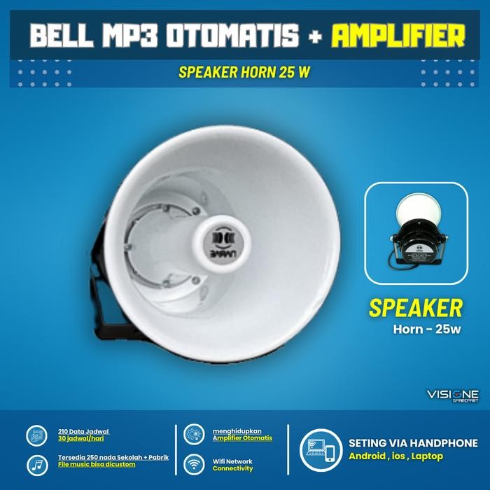 Bel Sekolah Otomatis 4 Horn Bel Otomatis Sekolah Kantor Pabrik Suara Baru Amplifier Pasti Diskon