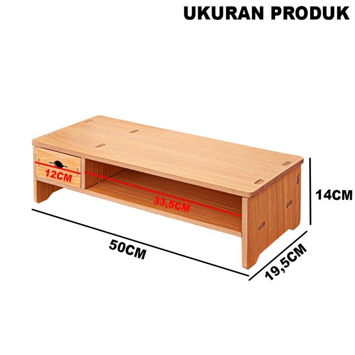 

Meja Stand Alat Tatakan Monitor Komputer Rak Laci Penyimpanan Peralatan Desktop Table Organizer Kayu