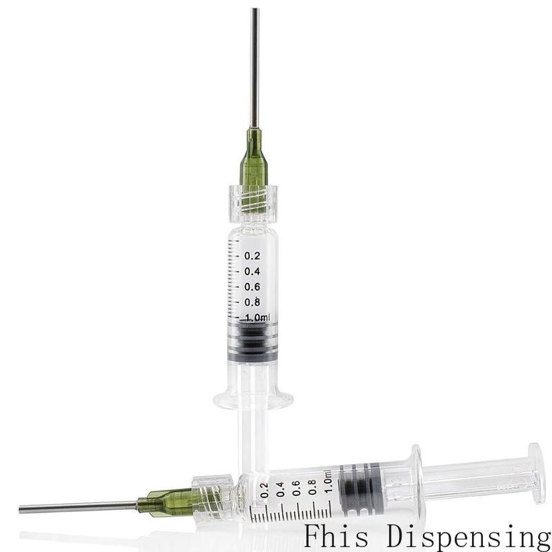 1Ml Capacity Borosilicate Glass Luer Lock Syringe With Bonus 14G Blunt Tip Non Hypodermic Needles