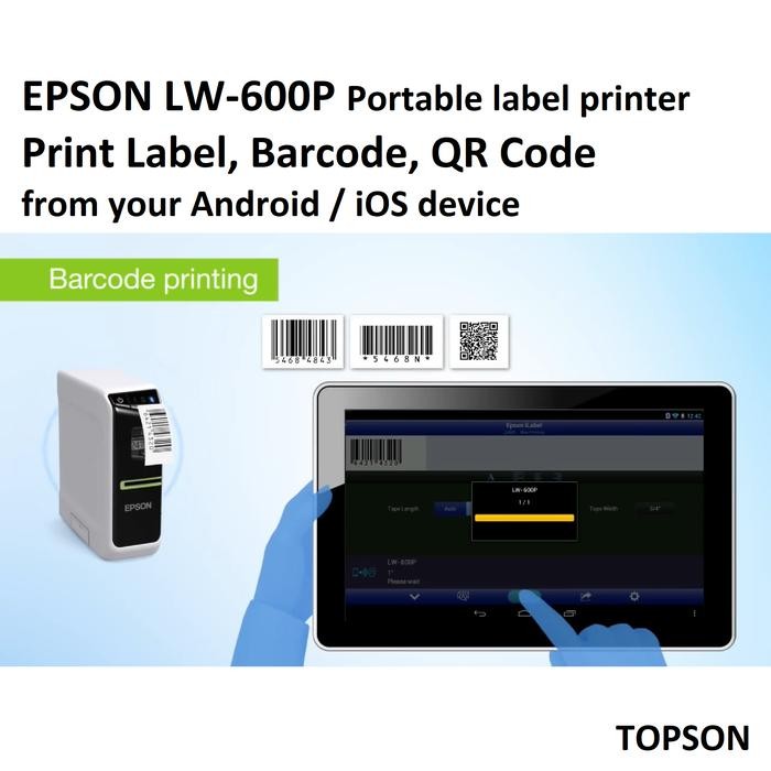 Menarik Epson Lw-600P Barcode Qr Code Portable Label Printer