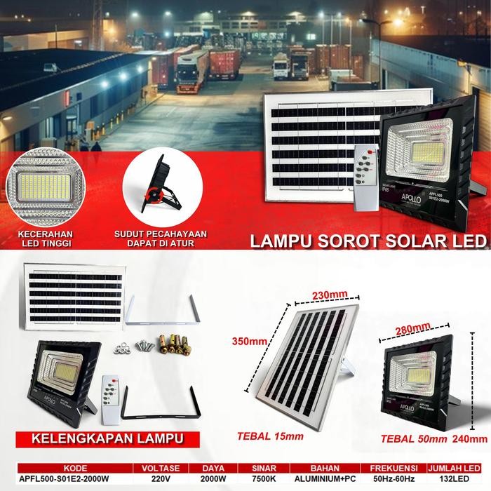 LAMPU SOROT 2000w 2000 w Lampu Tembak tenaga surya solar panel 2000watt GARANSI