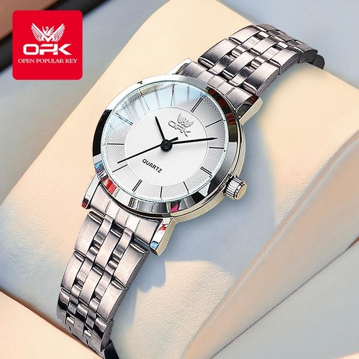 Opk Jam Tangan Wanita Anti Air Original Stainless Steel 2024 Fashion Luxury Luminous Analog Women