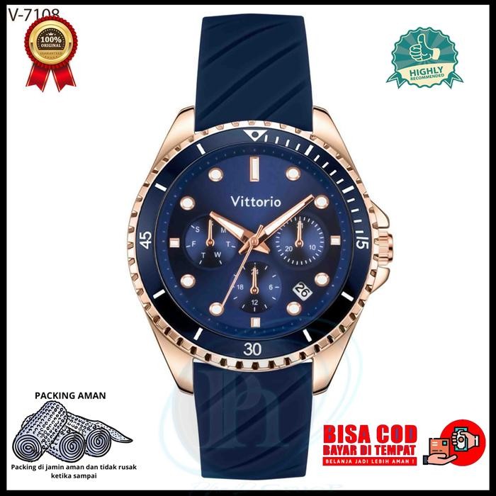 Vittorio Jam Tangan Cewek Branded Tampilan Mewah Dan Elegant Fashion Original Jam Ananlog Wanita