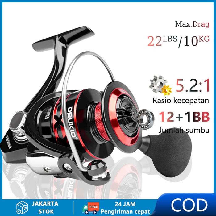 Reel Pancing Fishing Reel 5.2:1 Max Drag 30Kg Spinning Fishing Reel