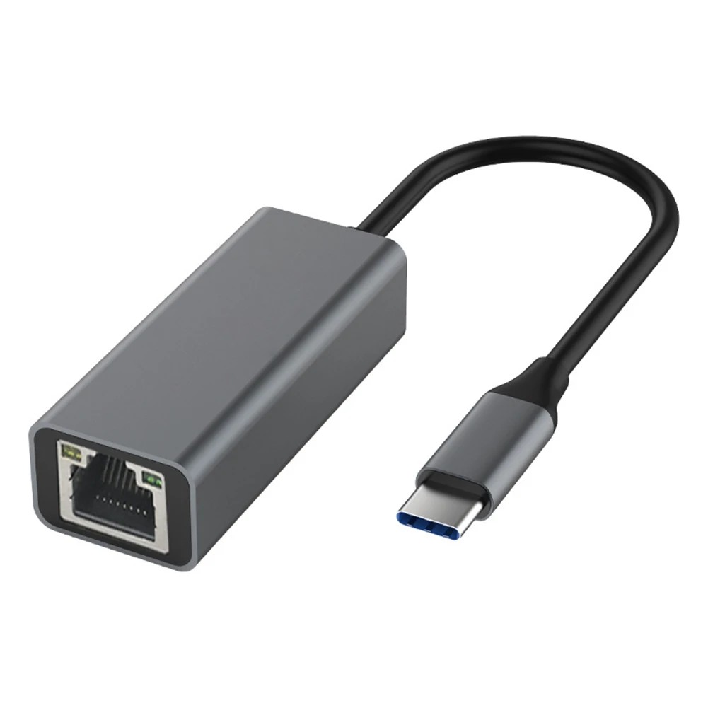 Wired LAN Adapter Aluminum Alloy Type-C To RJ45 Gigabit Ethernet Type-C To Ethernet Adapter