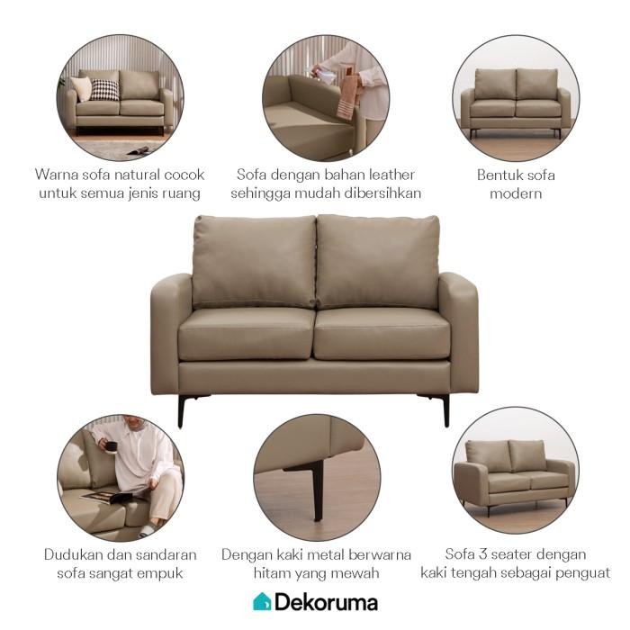 Dekoruma Taka Sofa Kulit 2 Dudukan - Sofa Tamu 2 Seater