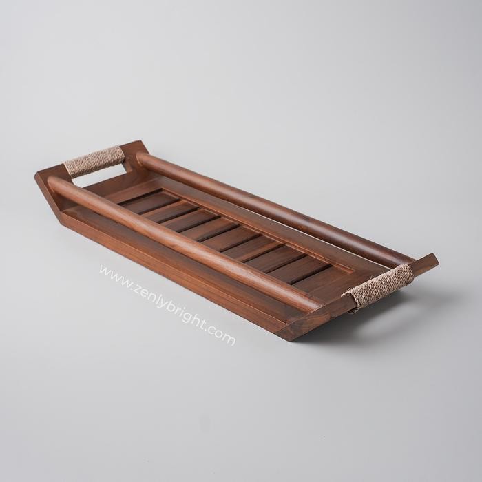 Karya Nampan Kayu Jati Plong Kecil Nampan Teh Nampan Saji Nampan Unik