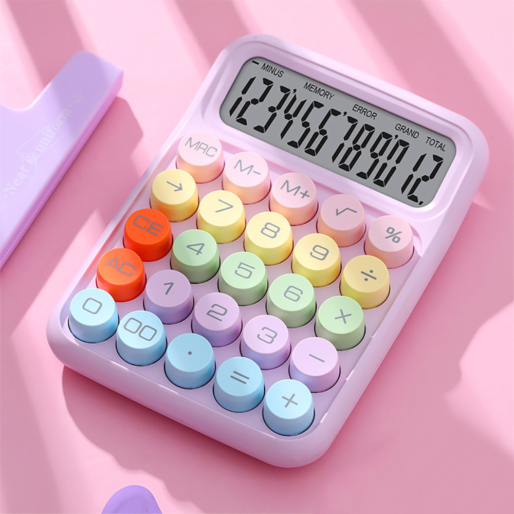 

New Ins Dopamine Candy Color Calculators Large Display Mechanical Dot Keyboard Back School Supplies
