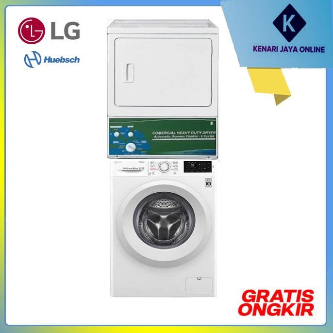 mesin cuci 8,5kg dan mesin pengering huebsch 15kg panel bawah