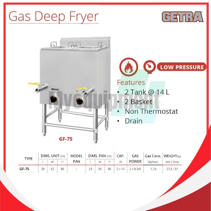 GAS DEEP FRYER GETRA GF-75 FREE STANDING