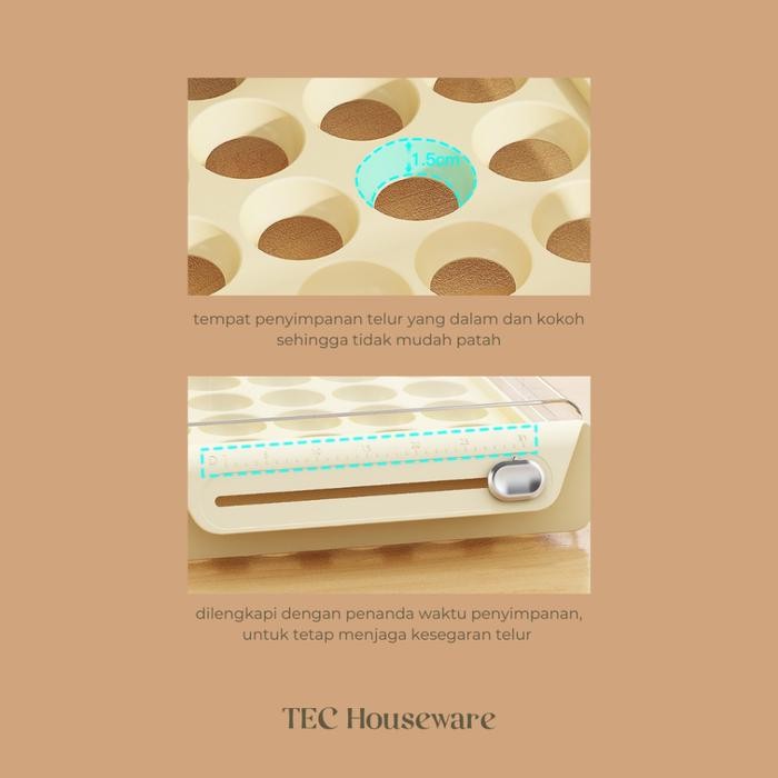 

TECEGGO Egg Organizer Tempat Penyimpanan Telur Kotak Telur Bertingkat Laci Penyimpanan Telur