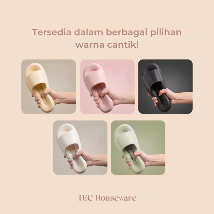 

TECKIRU Sandal PVC Bantal Empuk Rumah Berkualitas Nyaman Unisex Sandal Slop Sendal Rumah Empuk