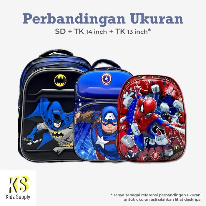 Tas Ransel Sd Tk Anak Laki Laki Gambar Spiderman Captain America Mario