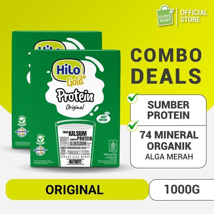 

Twin Pack: HiLo Gold Original (Plain) 1000gr - Susu Tinggi Kalsium