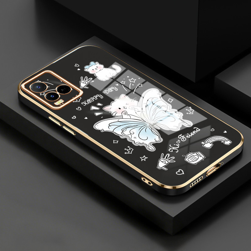 Casing Untuk VIVO Y21 Y21s Y21t Y21e Y21a Y21G Y33s Y33t Case Casing Kupu-kupu awan silikon tahan HP