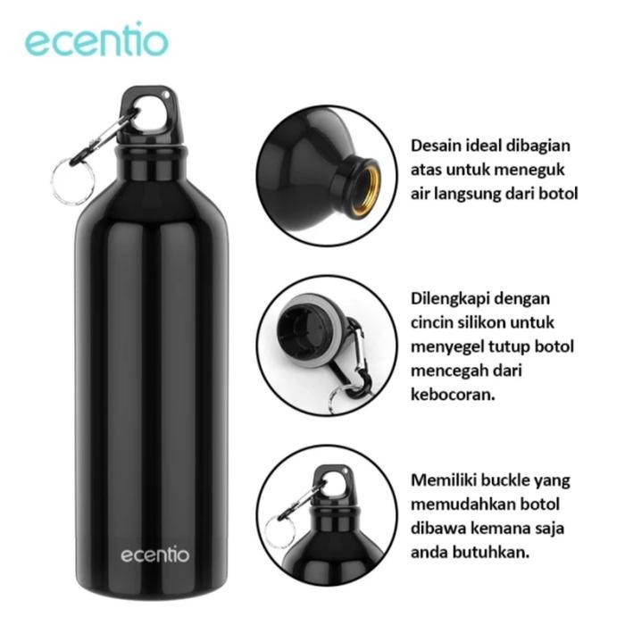 Ecentio Tumbler Botol Minum Olahraga Aluminum