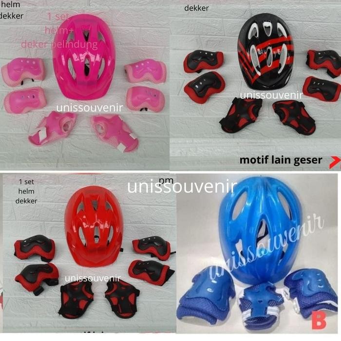 helm sepeda/sepatu roda anak lengkap