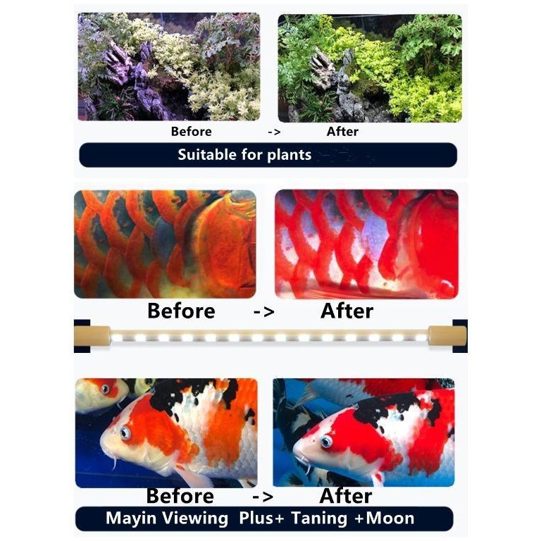 Mayin Lamp View Plus 142Cm Lampu Led Celup Aquarium Ikan Arowana Koki