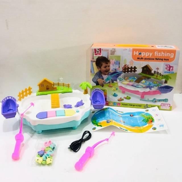 Happy Fishing 9939 2In1 3D Colorful Light - Mainan Anak Pancing Ikan