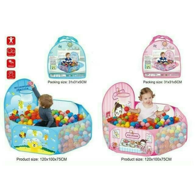 Tenda Tas Keranjang Mandi Bola Anak / Kolam Mandi Bola Dengan Ring Basket