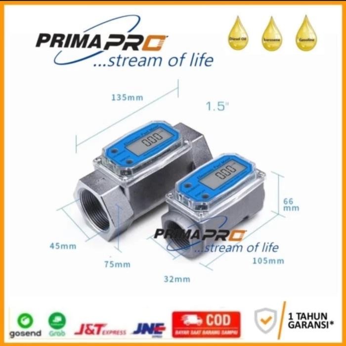 Berkualitas Digital Flow Meter Turbine 1 Inch Flow Meter Solar/Air Digital 1"