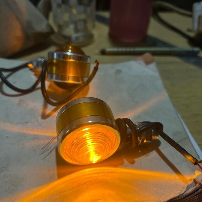 Lampu Sein Bulat Led 2 Sisi Sein Custom Motor Caferacer Lampu Sein Variasi *