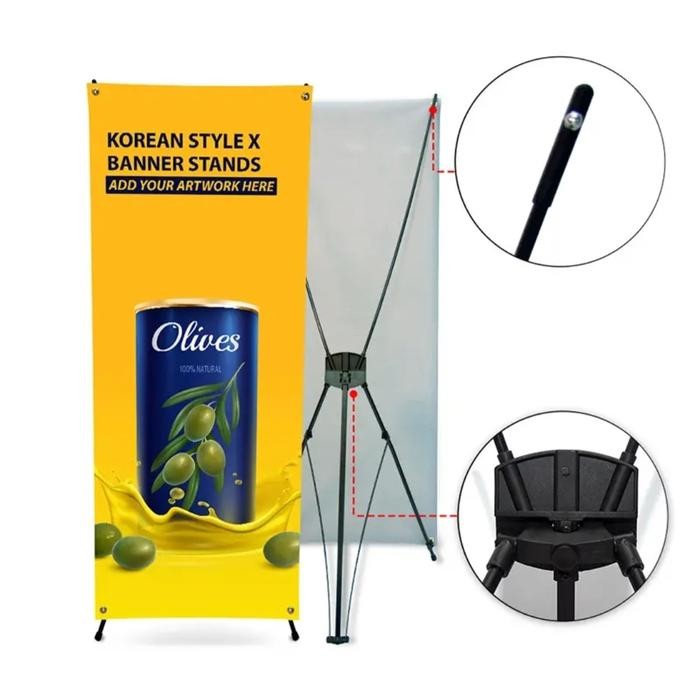 Standing Y Banner Besi Hitam Stand 60 x 160