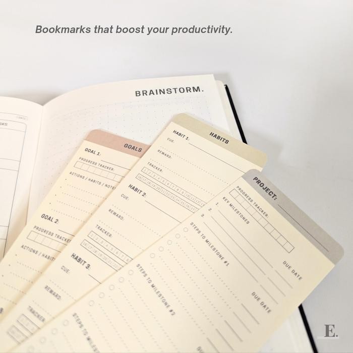 

Productivity Bookmarks Set - Goal / Project / Habit Tracker