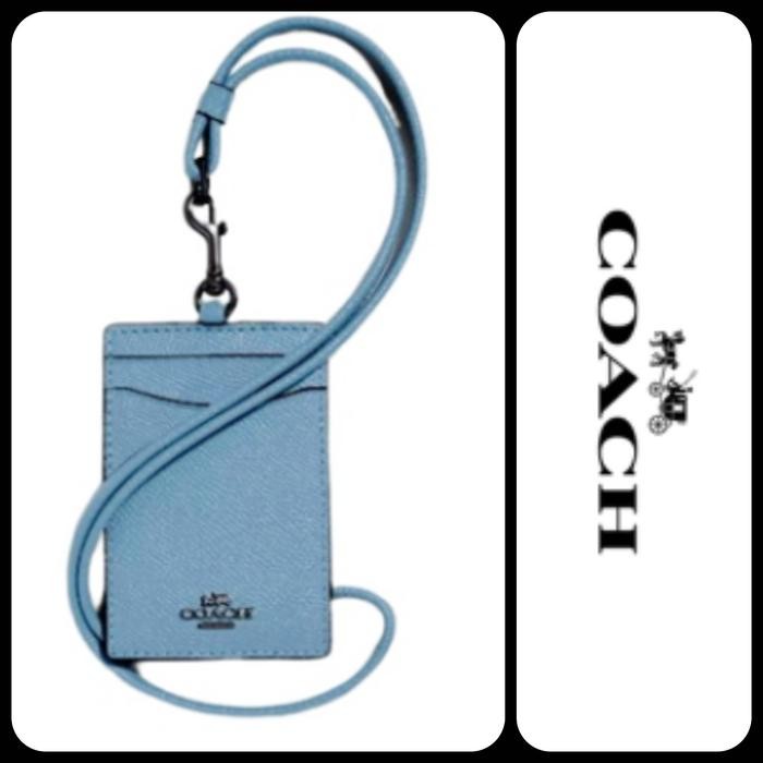 

Gantungan Kartu ID Card holder Lanyard Light Blue Crossgrain GunMetal logo original fo