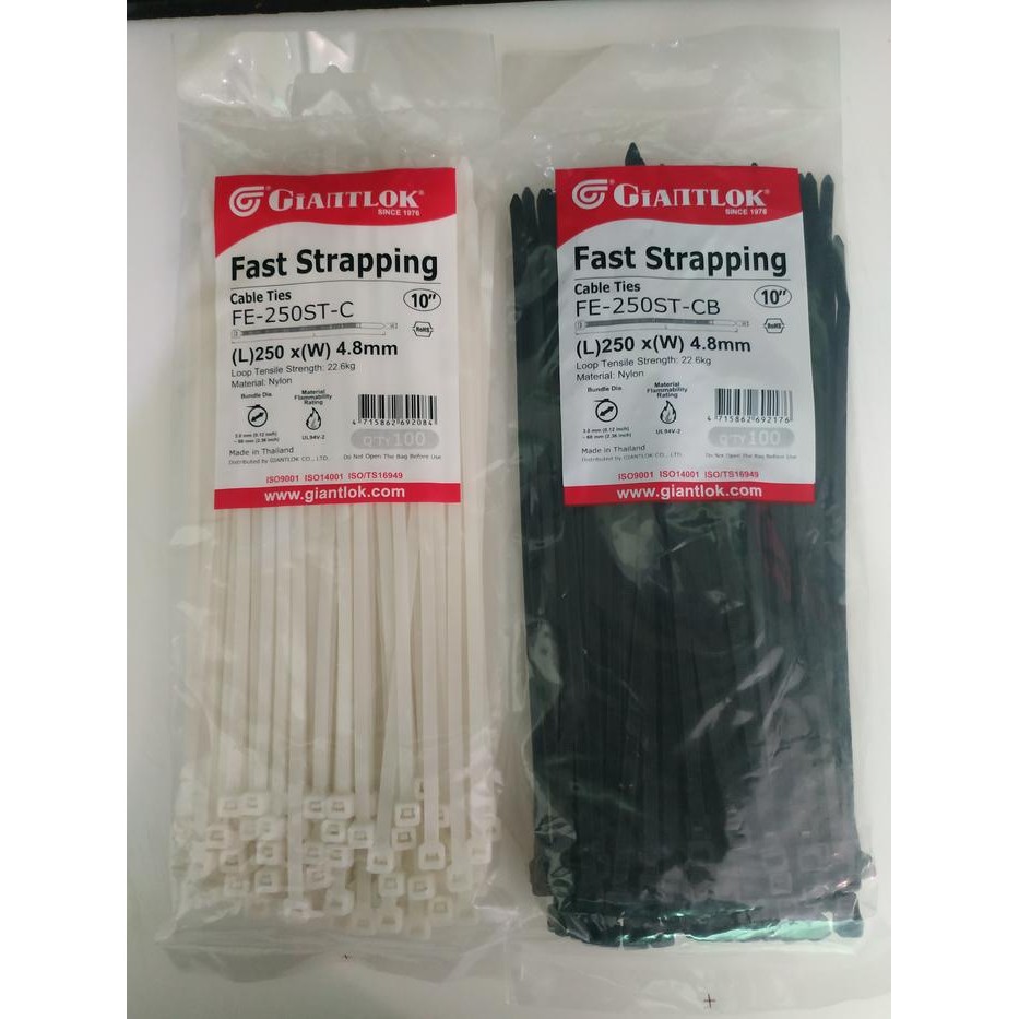 

Cable Ties GIANTLOK FE/FL-250ST (lebar 4,8 mm) kemasan 100 pcs/pak