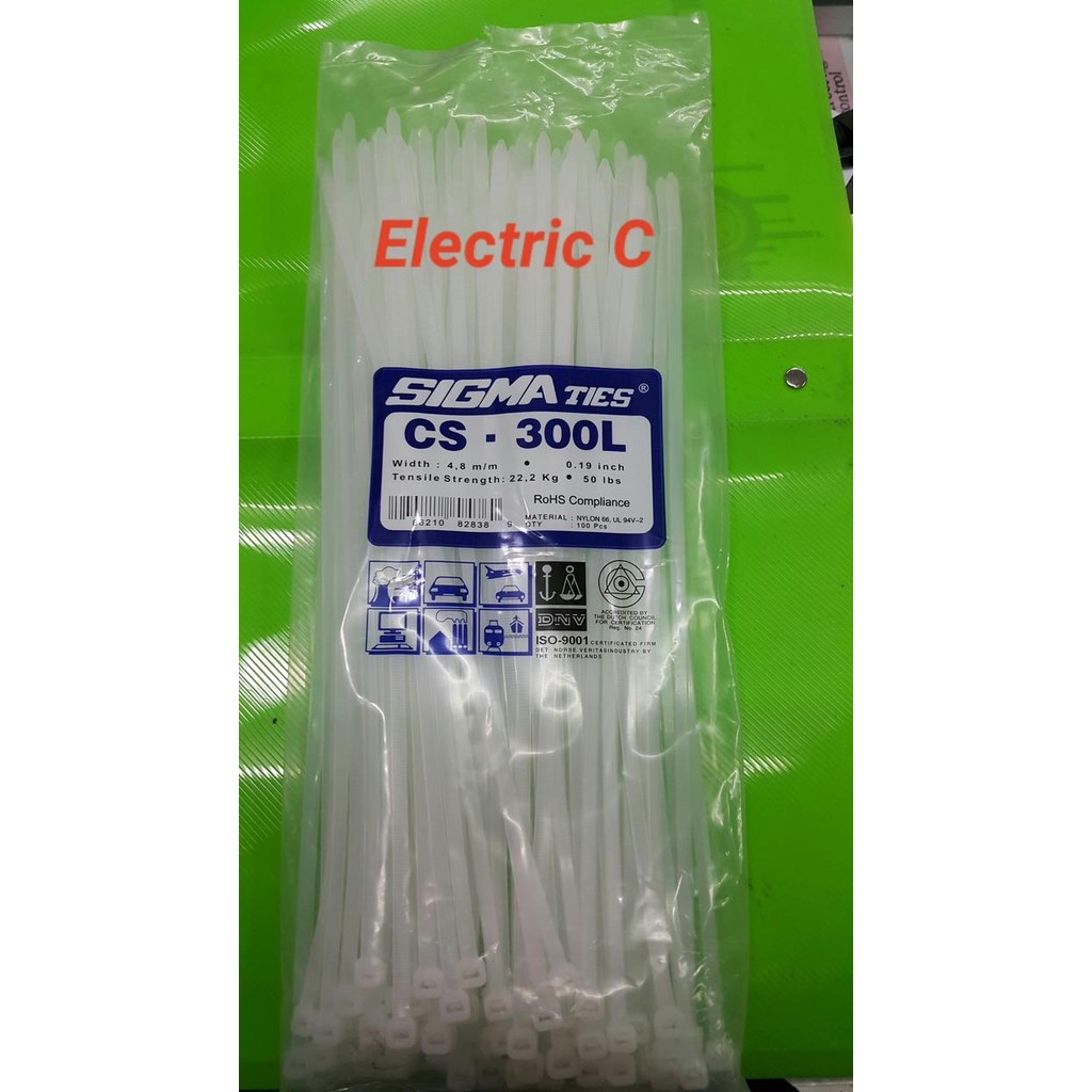 

Kabel Ties / Kabel Tis / Cable Tie CS 300 L 4.8 mm Putih 30 cm SIGMA