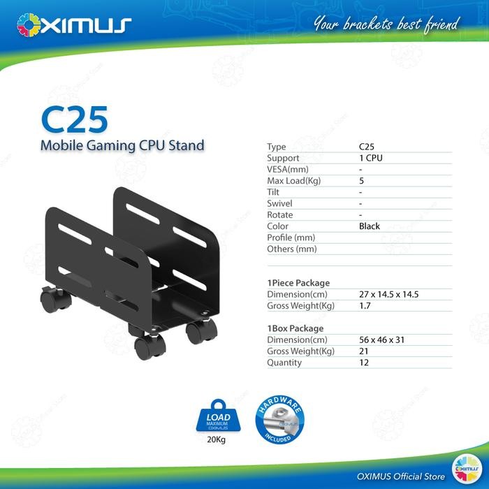 

OXIMUS C25 Rak CPU Roda Serbaguna dengan Adjustable Width Tempat & Tatakan CPU Ideal untuk Menghemat