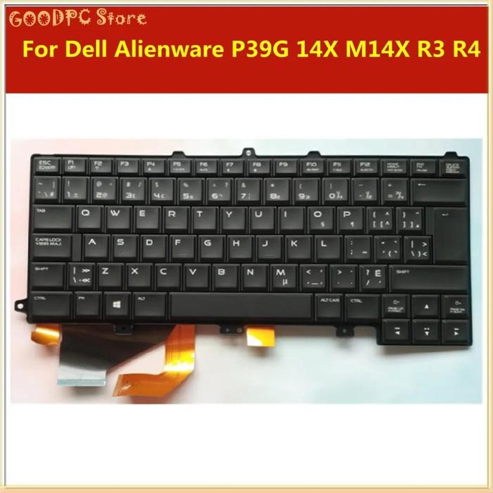 New Original Laptop for Dell Alienware P39G 14X M14X R3 R4 Notebook Keyboard Replacement with Backli