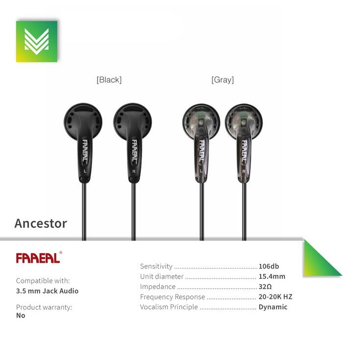 FAAEAL Iris Ancestor with c Earphone Headset Zoom Earphone Smule