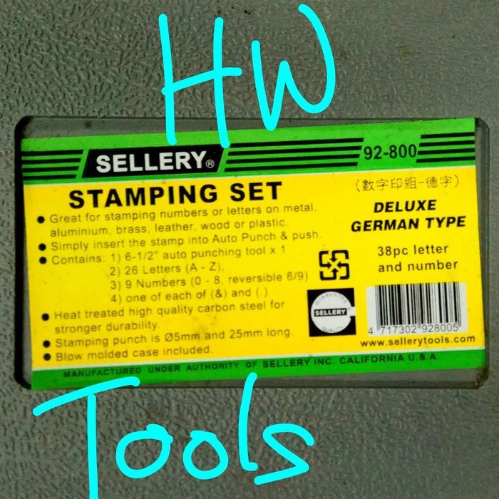 Stamping Set Number & Letter / Pahat Huruf Dan Nomor Sellery 92-800