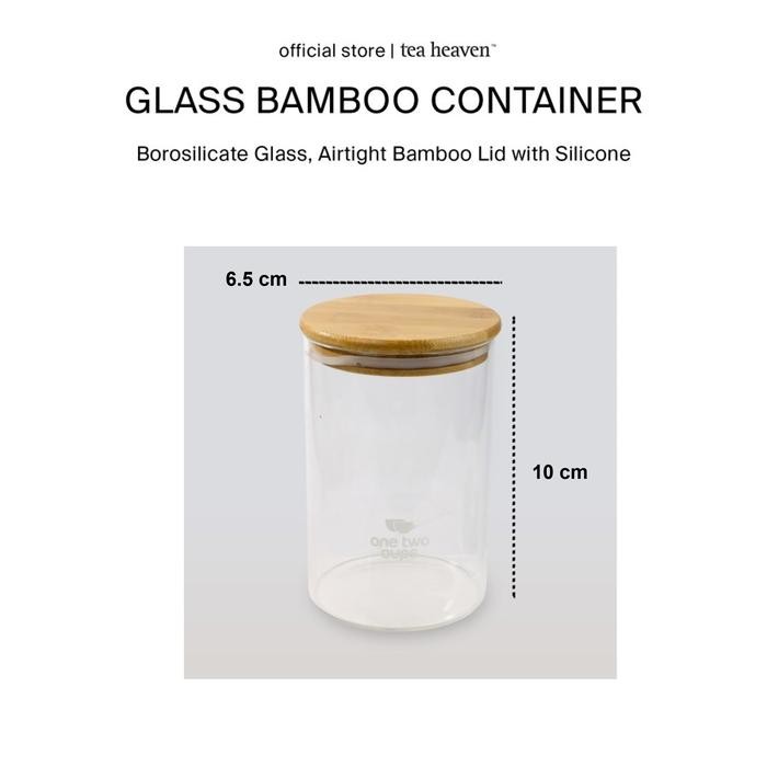 

Glass Bamboo Container Toples Kaca Jar Penyimpanan Teh