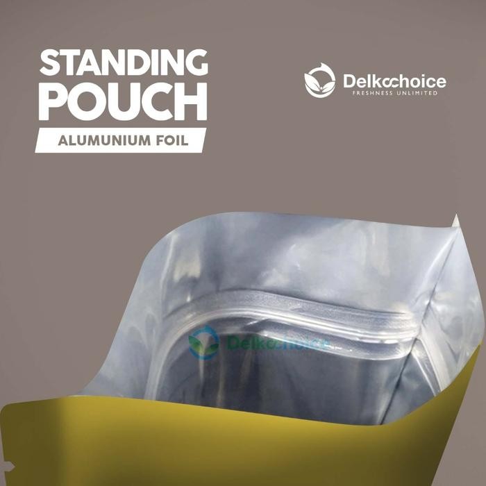 

STANDING POUCH ALUMINIUM FOIL PLASTIK KEMASAN ALUMUNIUM MAKANAN SNACK BUBUK KOPI TEH BLACK HITAM