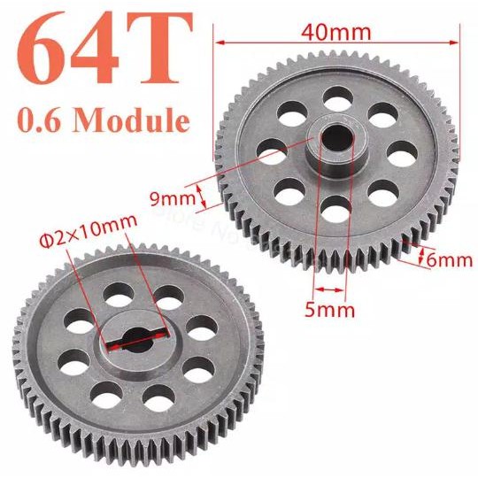 HSP Pinion Gear 64T 64 T RC skala 1/10 1:10 HSP