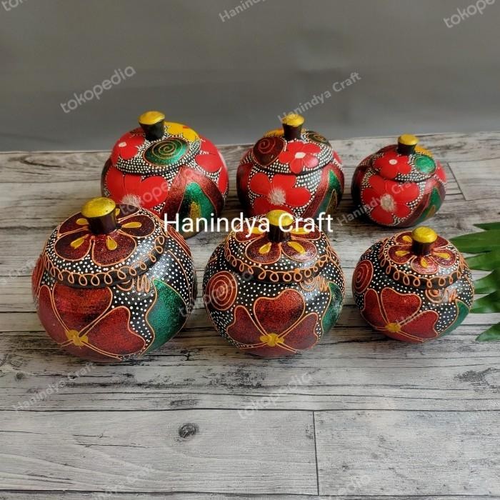 Toples Guci Kayu Hias Tempat Bumbu Kode 1240